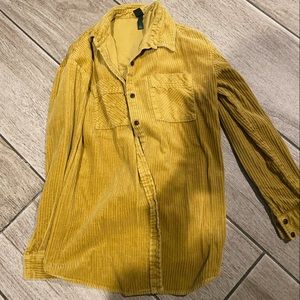 Mustard yellow corduroy flannel